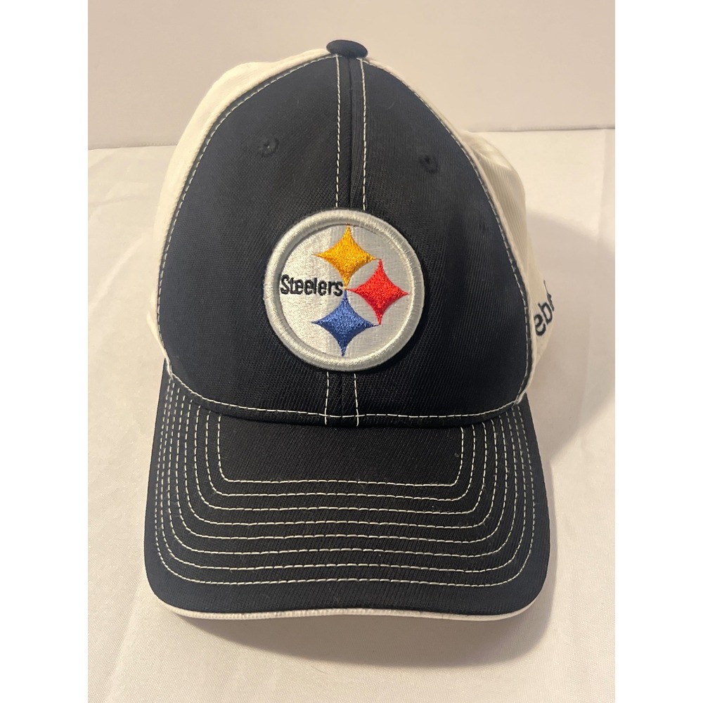 Reebok Pittsburgh Steelers NFL Hat Cap Black White S/M Baseball Fan‎ Apparel
